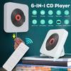6 IN 1 Portable CD Player With Bluetooth Wall Mountable CD Player With Remote Control 10W