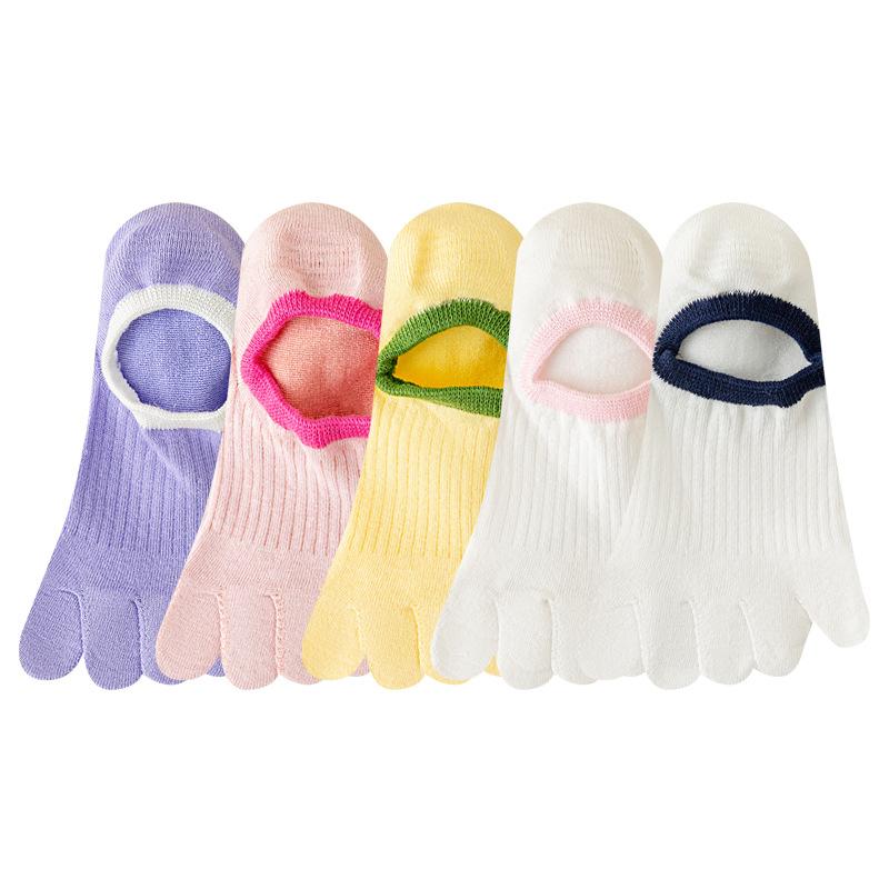Women's Five-Toe No-Show Cotton Socks – Lightweight Breathable & Moisture-Wicking Toe-Separated Socks for Spring/Summer