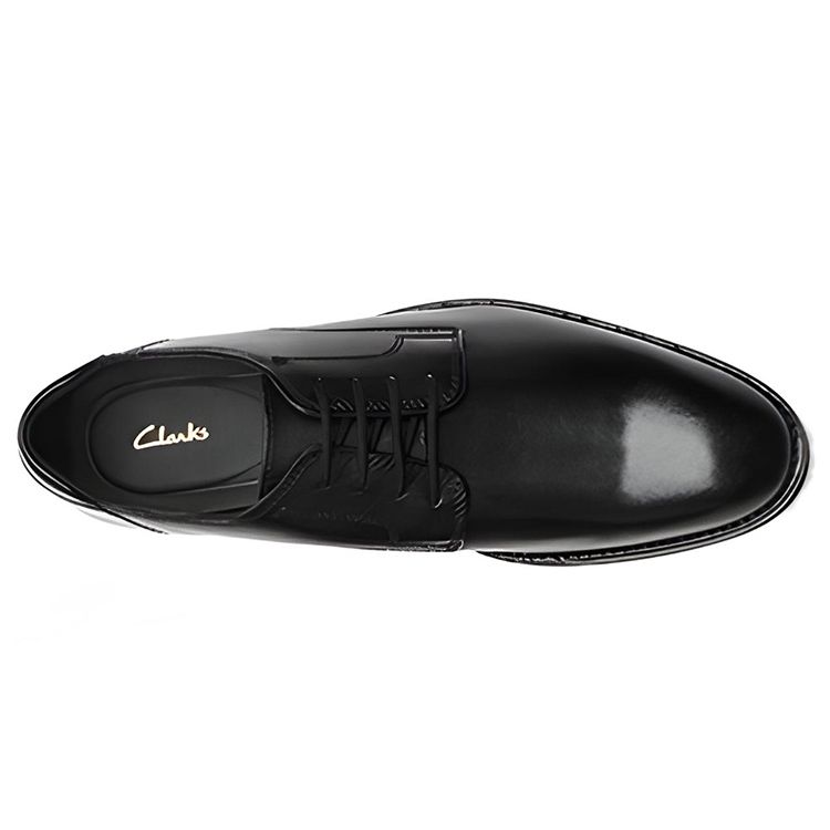 Clarks Удобные дышащие повседневные кожаные туфли с круглым носком мужские черные 261613037