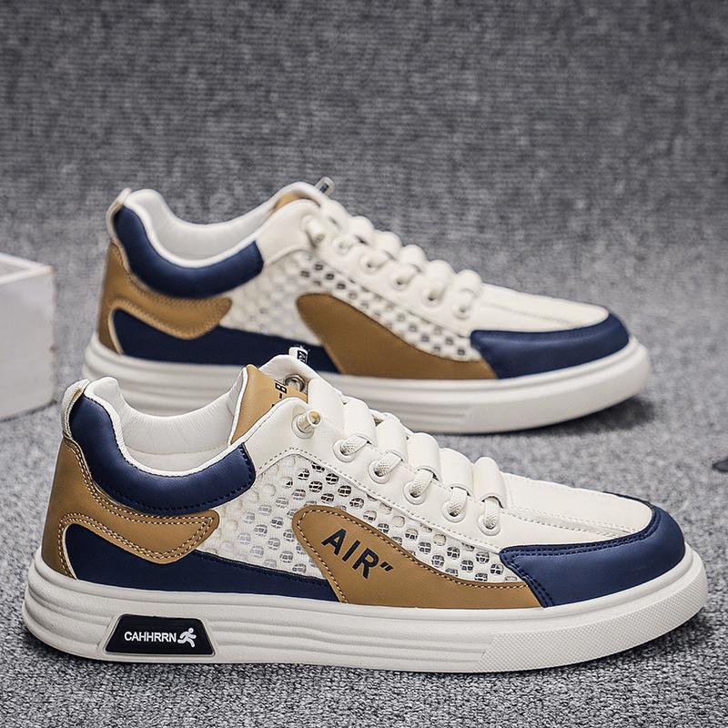 Новые модные мужские туфли, летние, дышащие, сетчатые, универсальные, студенческие, модные, легкие, для спорта и отдыха