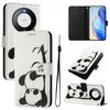 Cute Panda Luxury Painted Leather Case Wallet PU Leather Book Style Cover for Huawei P20 P30 P40 P50,Pura 70,Mate 60,Mate 70,Honor 50...