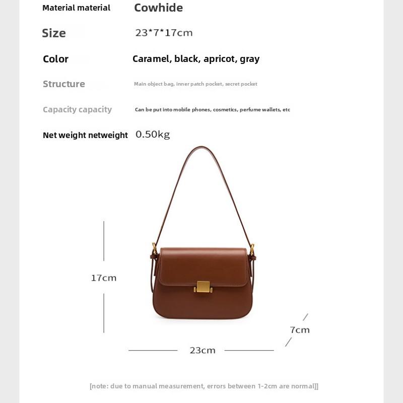 Premium Sense Niche Design Armpit Bag Leather Women's Bag Spring and Summer Tofu Bag Shoulder Messenger Bag