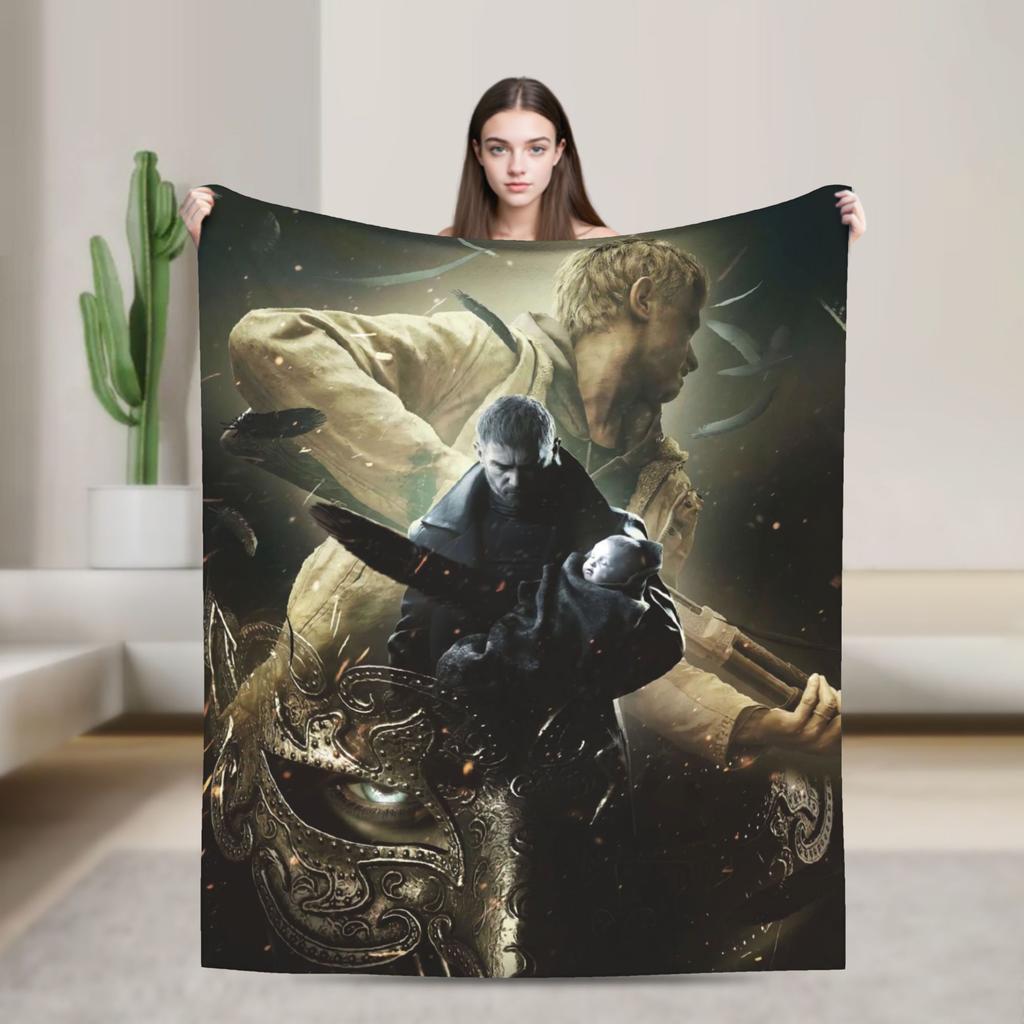 Resident Evils Village Soft Blanket  Kids Plush Throw Blanket Print Couch Chair Flannel Bedspread Sofa Bed Cover