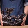 Wood Chinese Dragon Figurine Bring Good Luck Wealth Carved Natural Wood Zodiac Dragon Mascot Statue Sculpture New Year Feng Shui Ornament