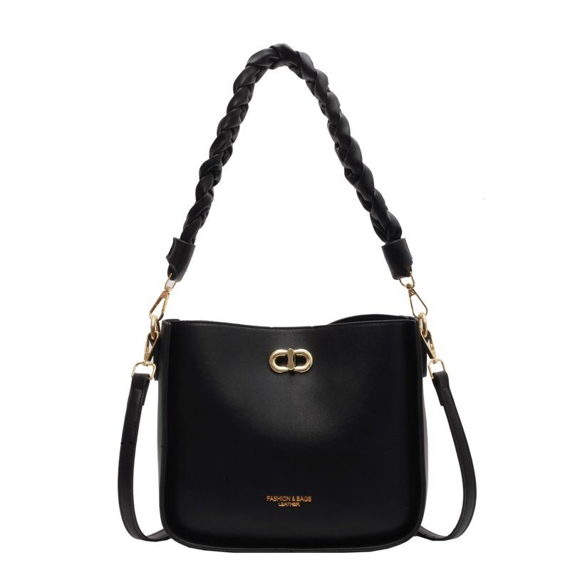 IELGY Versatile Soft Leather Bucket Bag, Foreign-style Texture Shoulder Messenger Bag