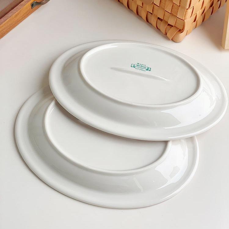 Винтажная простая французская тарелка с французским алфавитом, обеденная тарелка, бытовая керамическая тарелка для завтрака