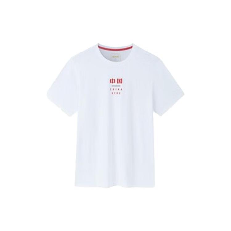 ANTA Variety Training Collection T Shirts Men's White Crew Neck Moderate Straight Fit 152337110-1