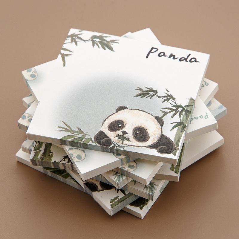 1 Piece Cartoon Adhesive Cute Kawaii Panda Notes Notepad Memo Pad Office School Supplies Stationery Sticker Decoration
