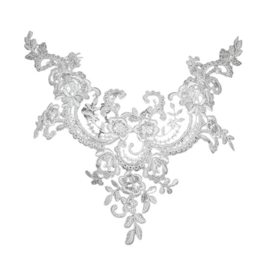 Женский кружевной воротник с аппликацией из ажурной ткани с цветочным узором и вышитым кружевным воротником для свадебного платья