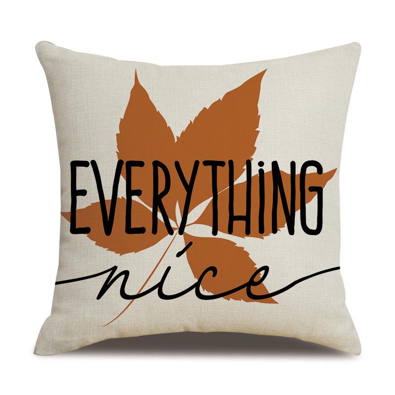 Подушка из льна на День благодарения, осенняя наволочка с принтом тыквы