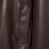 Womens Loose Lantern Sleeve Faux Leather Jacket Turn-down Collar Zip-up Casual Short Streetwear
