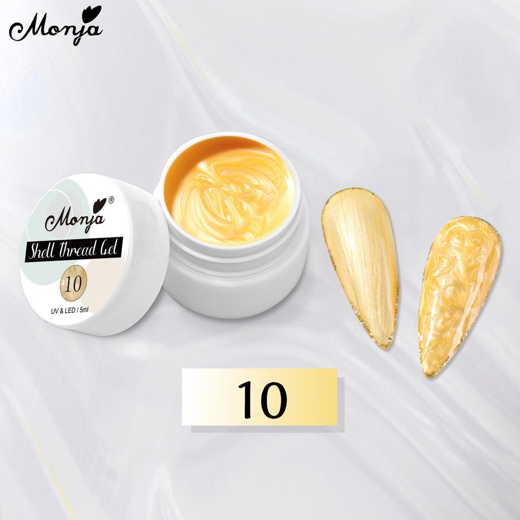 monja Nail Art 5 мл Pearl Shell Spiral Glitter Pearly Semi Permanent Nail UV Gel Varnish DIY Manicure Design Tool 14 Solid Colors