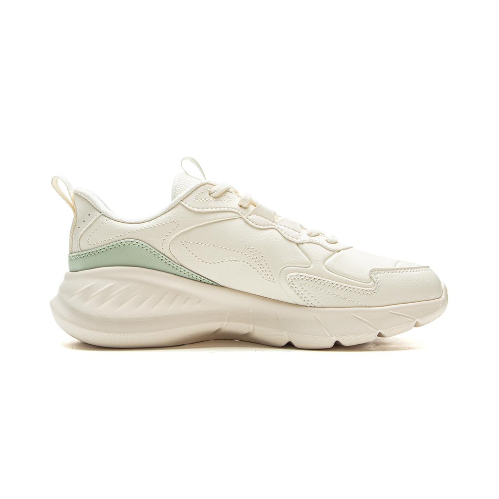 Li Ning Light Lanying Амортизирующие износостойкие дышащие легкие с отскоком низкие беговые кроссовки женские кремовый ARSV076-5