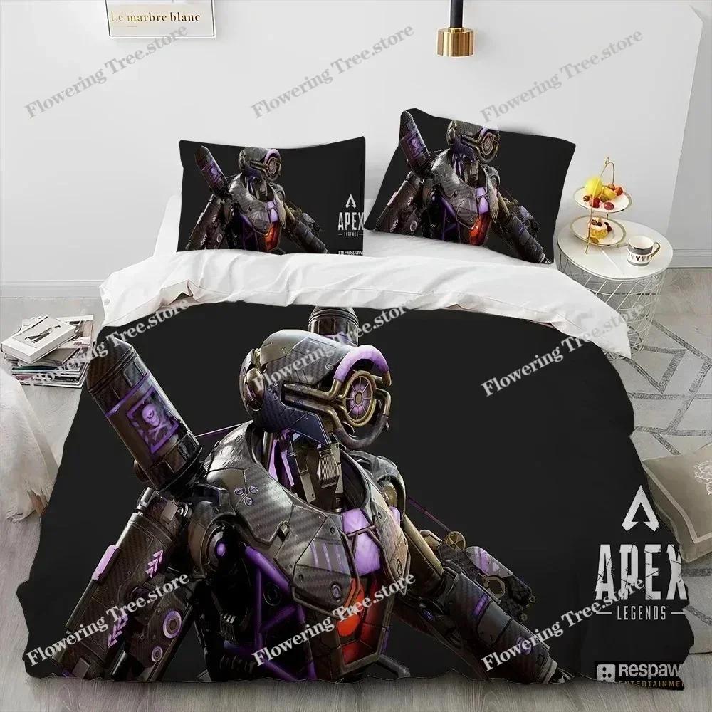 Мультяшный комплект постельного белья Apex Legends для геймеров, пододеяльник, комплект для кровати, одеяло, наволочка, размер King Queen 025029