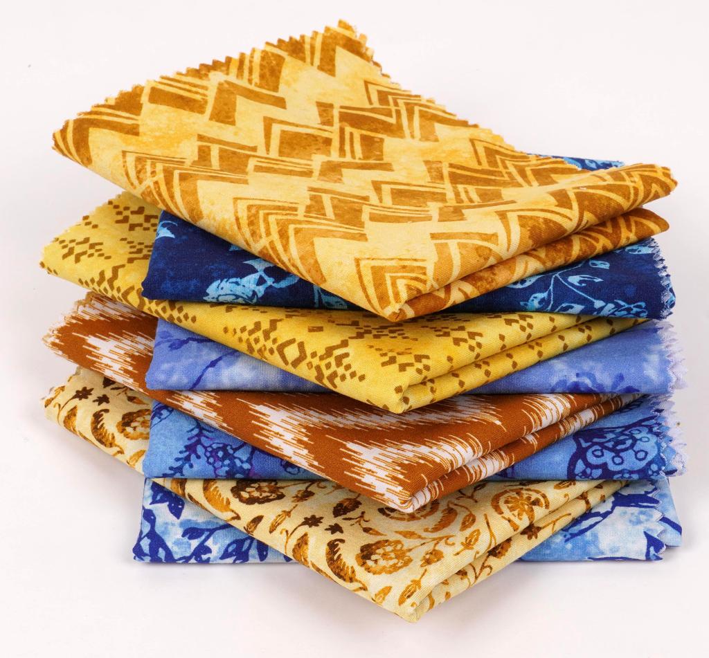 Soimoi Комплект из 8 кусков ткани Fat Quarter, азиатский батик с принтом 18"x22" для самостоятельной работы в стиле пэчворк - 100% хлопок, предварительно нарезанная ткань для квилтинга, горчичный, коричневый,