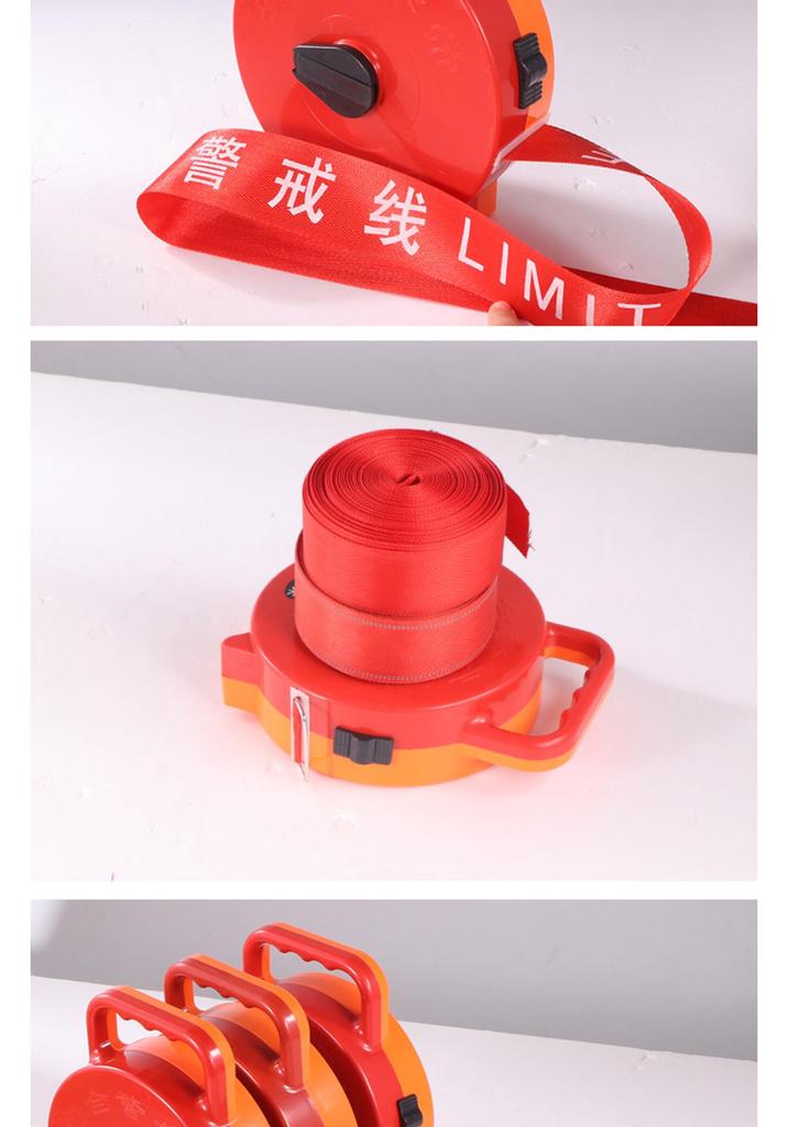 Reflective Retractable Construction Warning Tape, 20-100m Thickened Canvas Isolation Belt