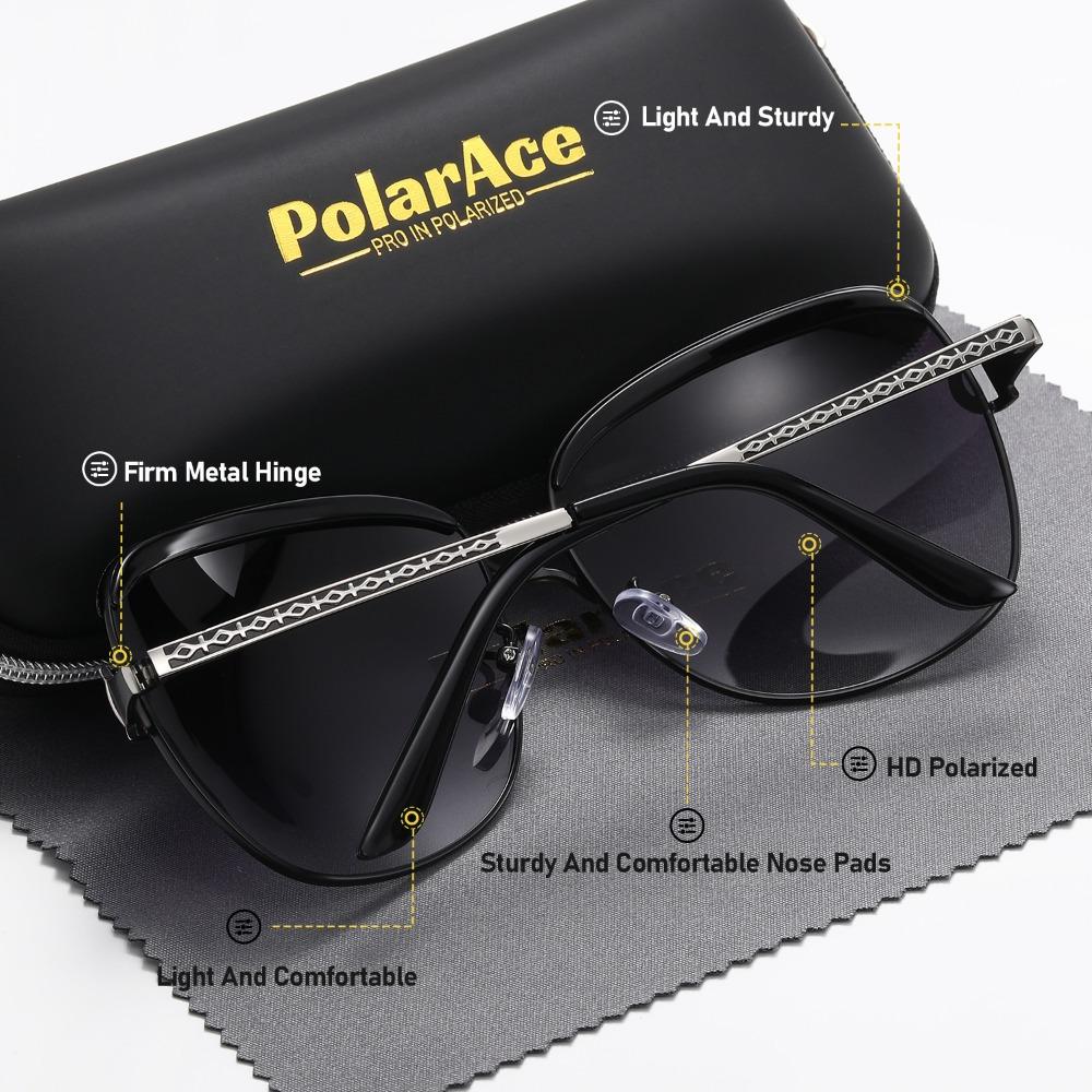 PolarAce Unisex Polarized Oversized Vintage Metal Sunglasses , UV400