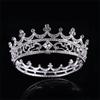 Crystal Baroque Crown Sparky Round Crown for Women Crystal Bridal Tiara Wedding Ceremony