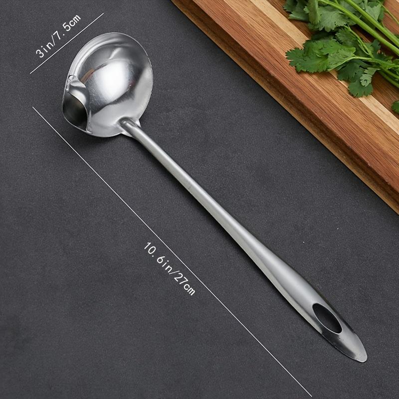 Stainless Steel Filter Spoon Soup Fat Oil Separator Ladles Skimmer Spoon Soup Colander for Kitchen Heat Insulation Anti-scalding