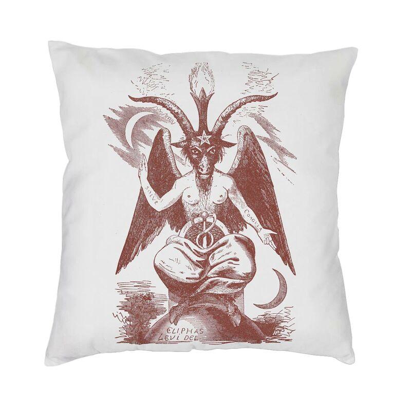 Роскошный чехол для подушки с изображением дьявола, сатаны, головы козла, 45x45 см, пентаграмма Бафомета, оккультная магия, наволочка, чехол для дивана, украшение наволочки