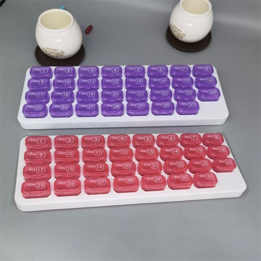 Независимый органайзер для таблеток по ячейкам, влагозащитный контейнер для лекарств, ежемесячный, 31 ячейка, коробка для таблеток, для путешествий