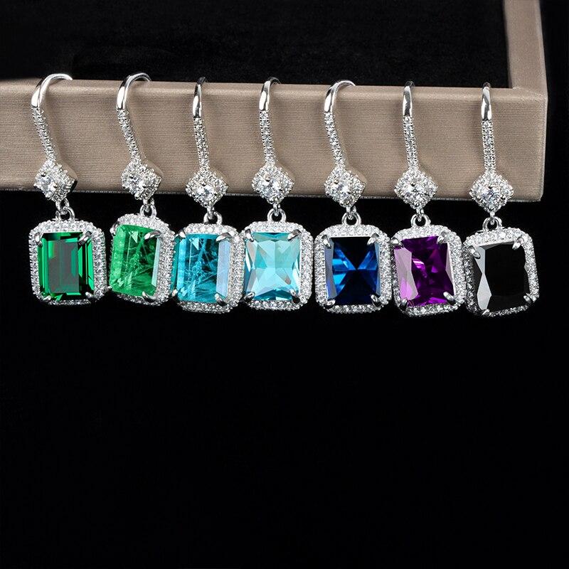 Женские винтажные серьги из настоящего стерлингового серебра 925 пробы, изумрудные 30 мм, модные женские ювелирные изделия, обещанный подарок