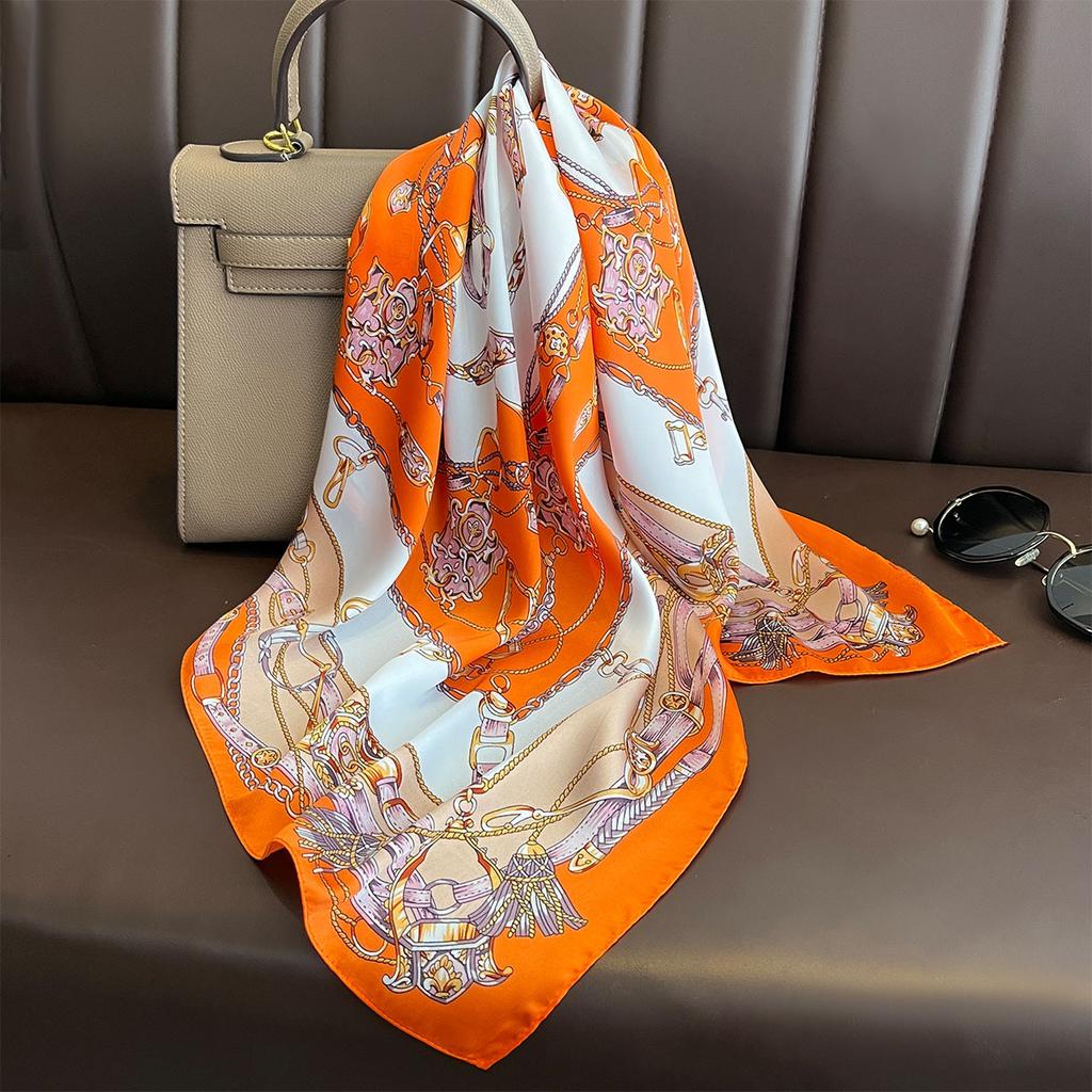 Fashion 70cm Silk Square Scarf Women Satin Neck Tie Female Hair Bandana Headkerchief Shawl Wrap Hijab Echarpe