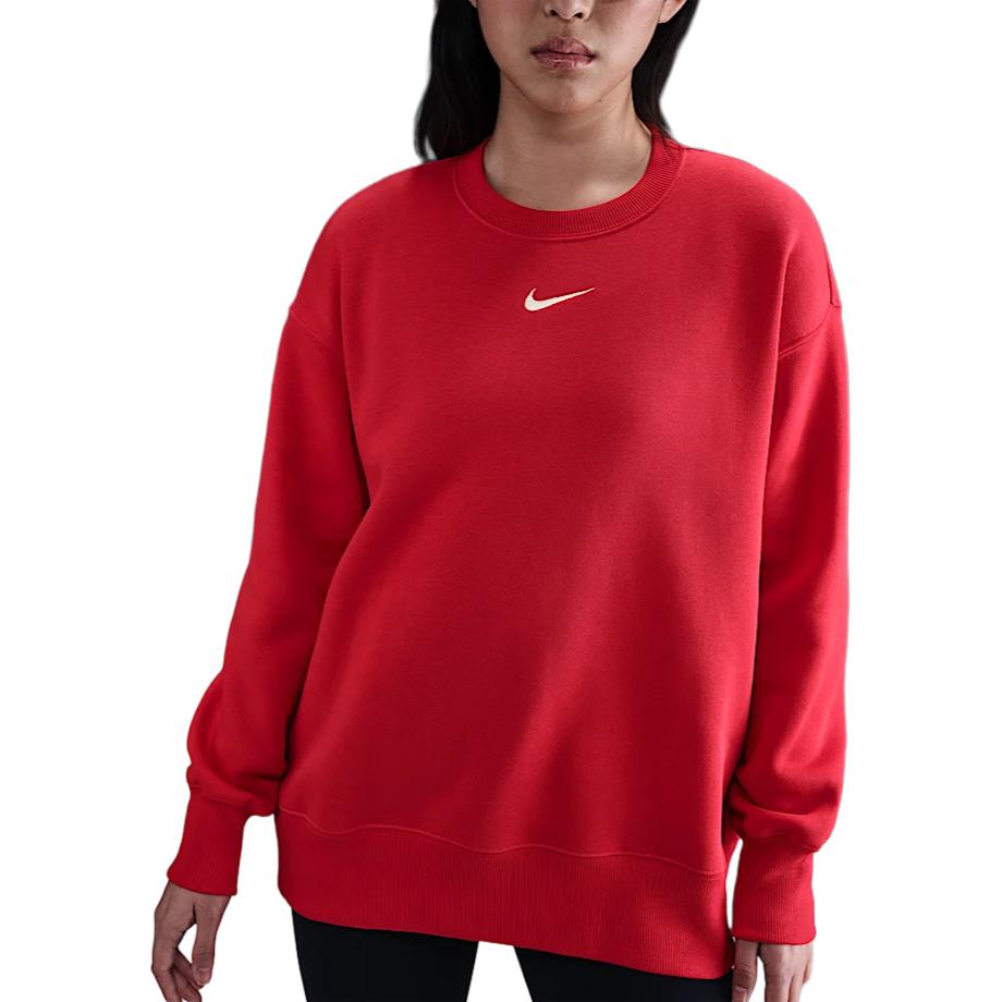 Nike Спортивная одежда Женская оверсайз флисовая толстовка с круглым вырезом University Red FZ4271-657