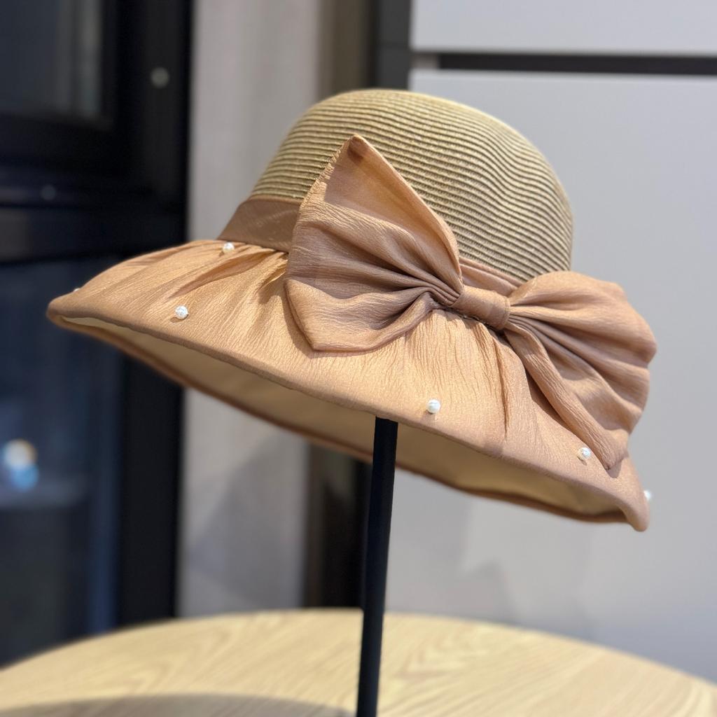 2026New women's summer hat with large brim, sun protection, UV protection, Korean style, sweet face-covering fisherman hat