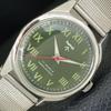 INDIAN VINTAGE HMT HAND-WINDING MENS ROMAN FIGURE GREEN DIAL WATCH A702875-1 R211-a702875