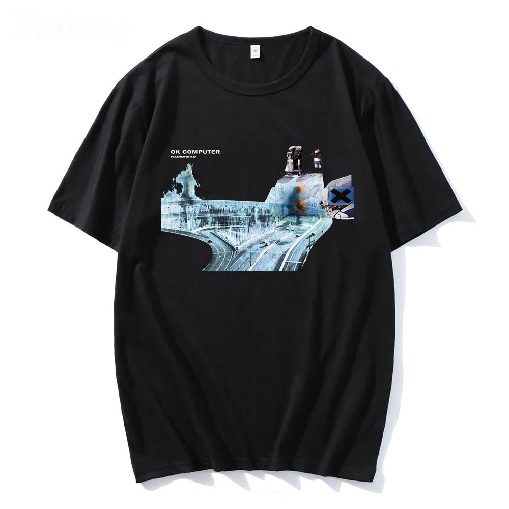 Radiohead T Shirt 2022 Unisex Hip Hop T Shirt Band Rock Music 100 Cotton Album Tops Streetwear Tees Prints Unisexwounisex Clothing