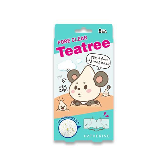 HATHERINE Pore Clear Tea Tree Nose Pack (8 sheets)