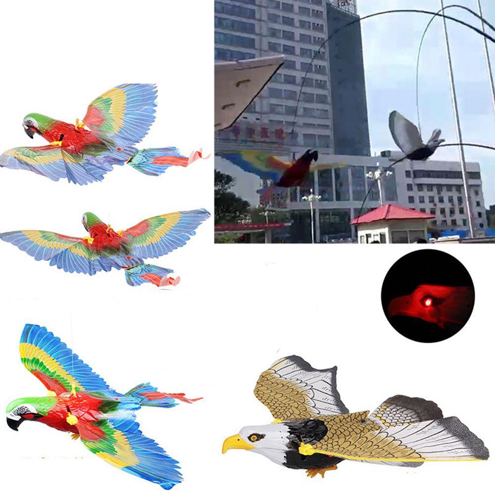 Retractable Funny Cat Teasering Simulation Bird Toy Interactive Cat Toys Flying Bird Electric