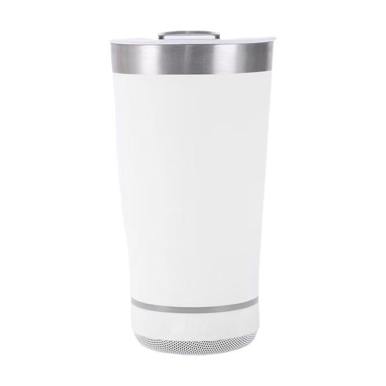 Изолированная кружка из нержавеющей стали с беспроводным динамиком BT, стерео сабвуфером, 500 мл, светодиодная музыкальная кружка, устойчивая к ржавчине, практичный подарок для мужчин и женщин