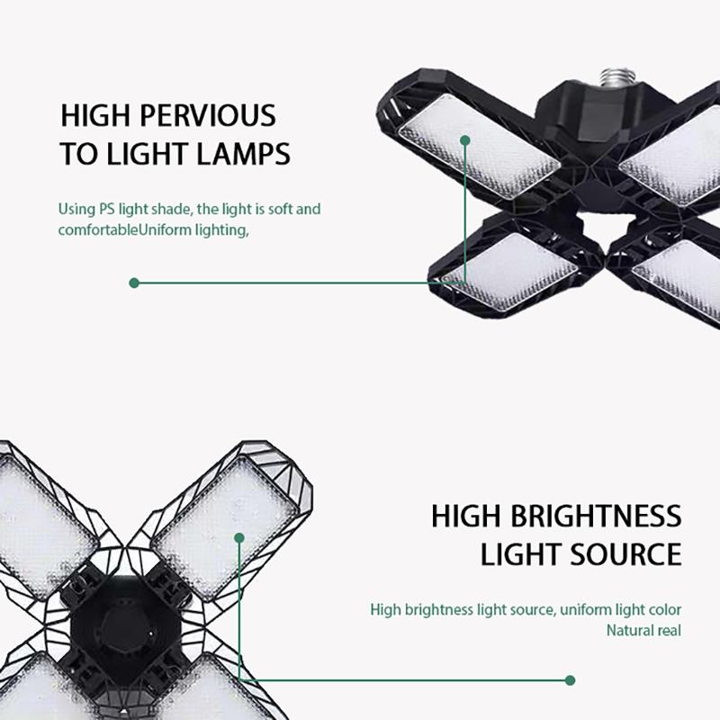 Вентилятор высокой мощности с 4 лопастями для внутреннего использования, 80 Вт, 110–240 В, черный алюминий с пластиковым покрытием, складные светодиодные лопасти вентилятора