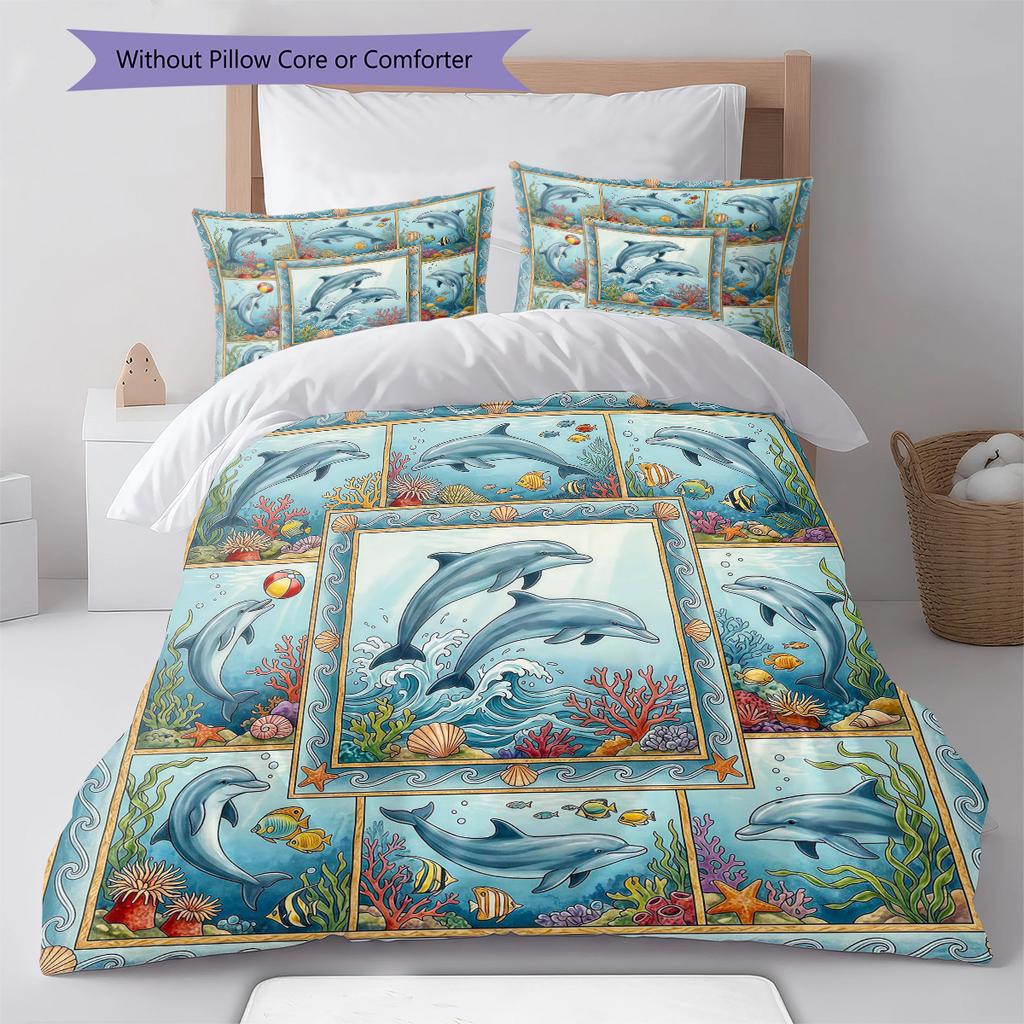 Retro Oil Painting Art Pattern Bedding,Quilt Set Quilt Cover Pillowcase Home Birthday Gift (1 * duvet cover + 2 * pillowcase, without core)