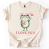 Frog Valentine T-Shirt, Green Graphic, Unisex Cotton Tee