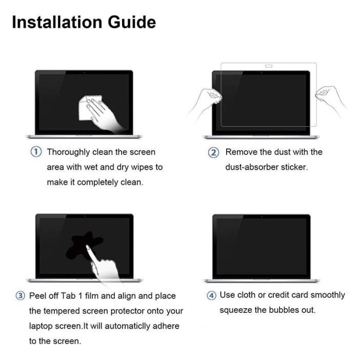 Screen Protector for MacBook Pro Retina 13.3 A1452 A1502, Scratch Resistant Tempered Glass Film [31AE7D8]