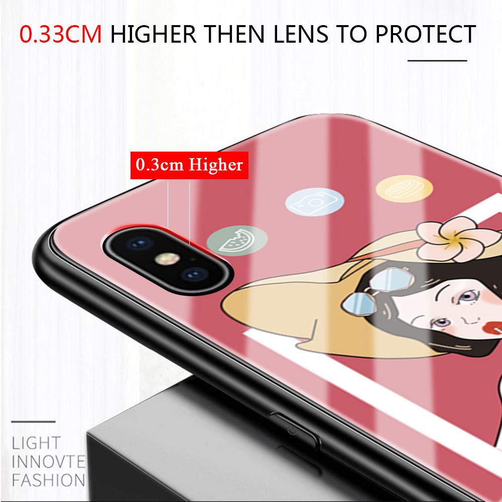 Чехол для телефона из закаленного стекла для iPhone 11 12 13 14 15 16 17 Redmi 10 12 14C Note10 Note14 Xiaomi 11Lite PocoC75 Мягкий край Ударопрочный Гладкий чехол