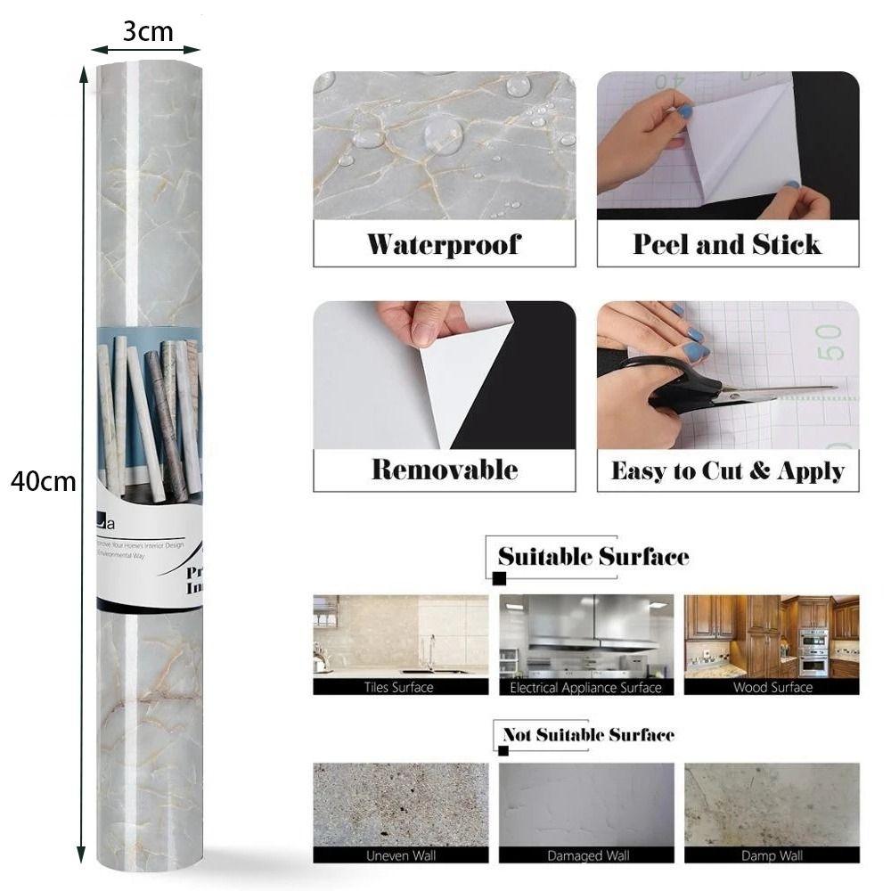 Room Decoration Waterproof For Furniture PVC Cabinet Wall Stickers Wallpaper Decal Decorative Films