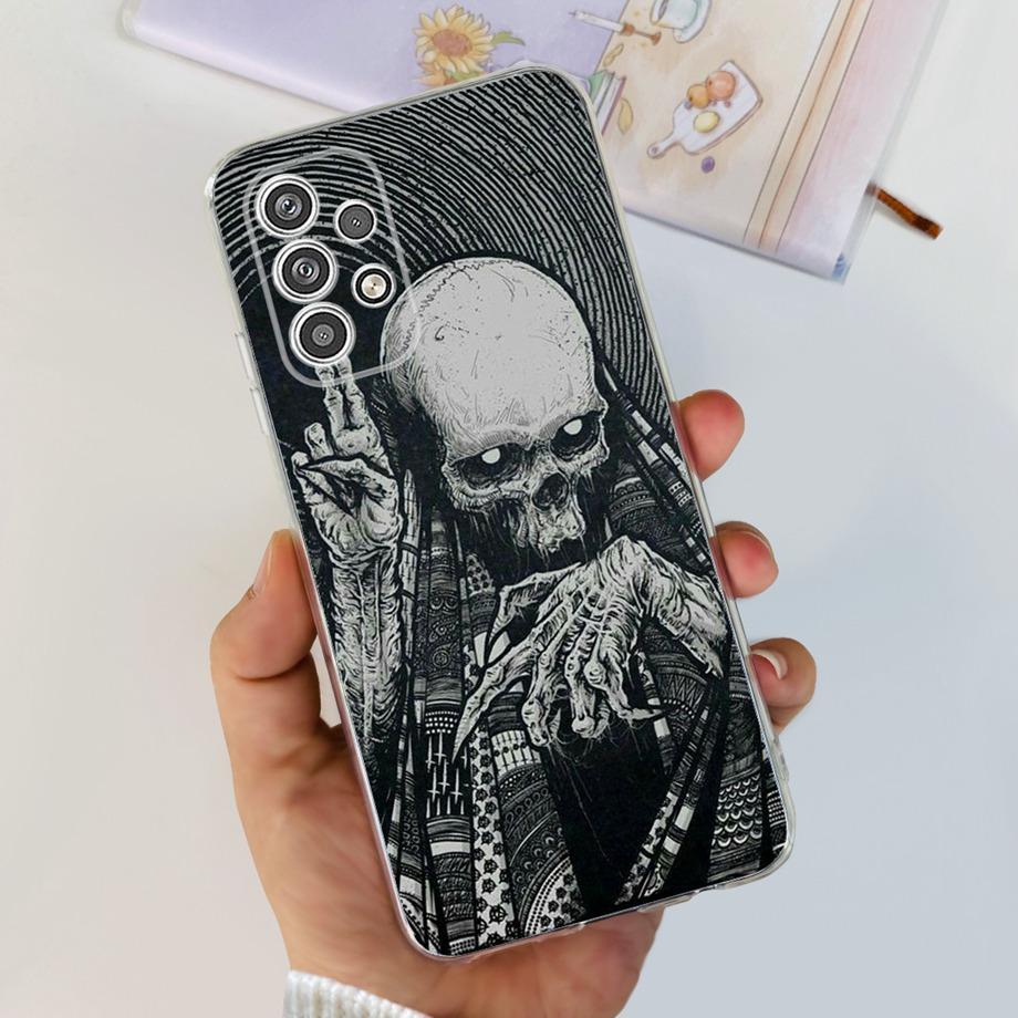 For Samsung Galaxy A23 5G case Halloween Skeletons Phone Cover Soft TPU Lovely Cartoon Jelly Funda Para Samsung A23 4G A 23 4G
