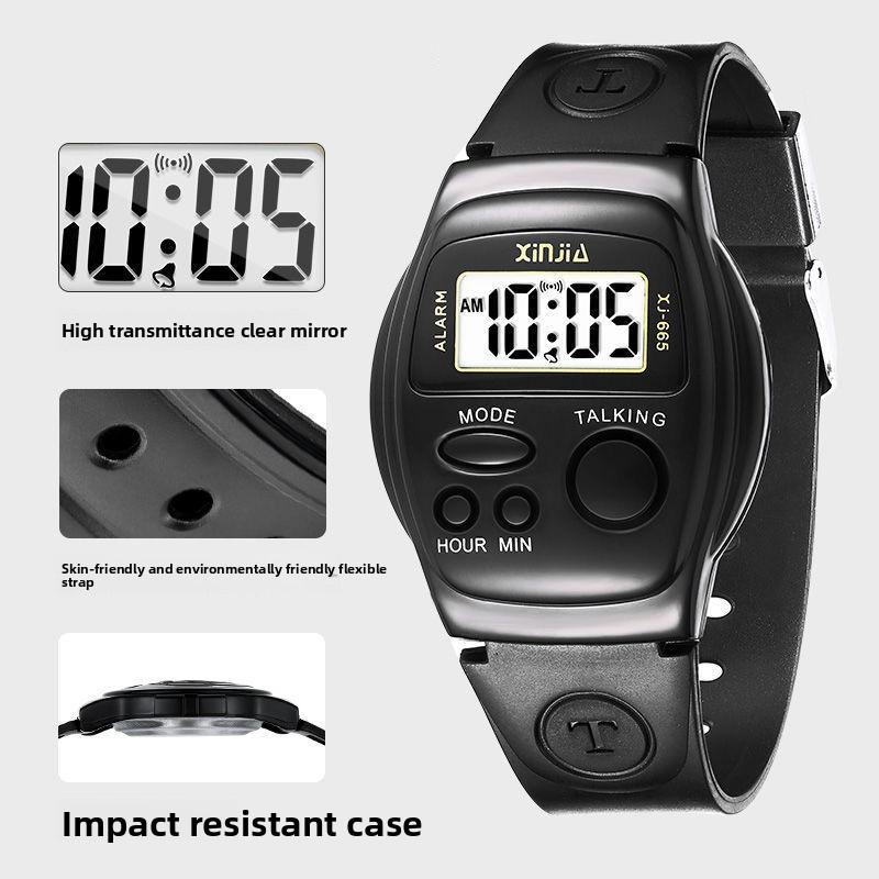 Цифровой голосовой отчет Пожилые часы с объявлением времени для пожилых и слепых пользователей