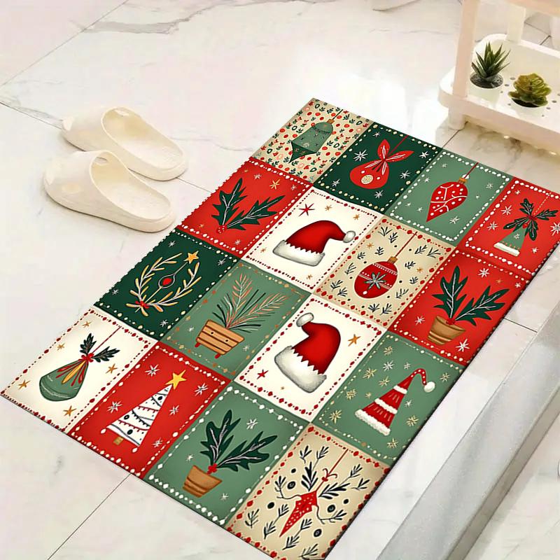 1Pc Christmas Nutcracker Tradition Rug Office Carpet Indoor Outdoor Doormat Nonslip Soft And Comfortable Living Room Christmas Halloween Gift D91812