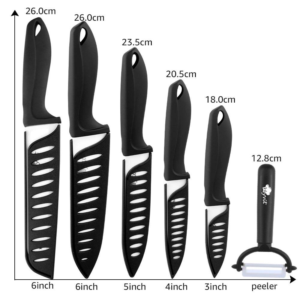 Ceramic Knife Set 3 4 5 6 Inch Kitchen Knife Set Fruit Vegetable Utility Slicing Zirconium White Blade Chef Knives