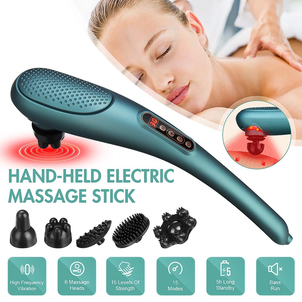 Rechargeable Cordless Handheld Back Massager Electric Deep Tissue Dolphin Massager For Back Muscle Foot Neck Shoulder Leg Body Pain Relief