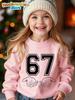 6 7 Meme Kids Sweatshirts Funny Digital Graphic Round-Neck Hoodie Casual Long Sleeve Top Loose Streetwear Fashion Girl Clothes