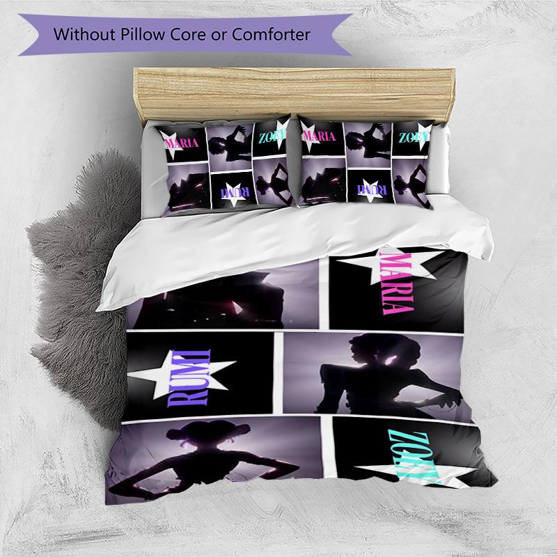 KPOP Hunter 3pcs Bedding Set Duvet Cover Closure Includes 1 Duvet Cover & 2 Pillowcases for All Seasons Bedroom Home Dorm Decor