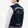 Fila Fleece Baseball Collar Logo Print Casual Long Sleeve Jacket Men Jackets Legendary-Blue F11M249502F-NV
