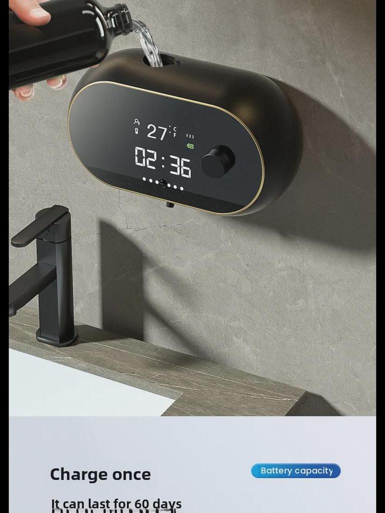 W2 Автоматический настенный интеллектуальный дозатор пенного дезинфицирующего средства для рук с индукционной зарядкой