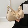 Bag women's new simple texture shoulder messenger bag lychee pattern niche fashion portable dumpling bag